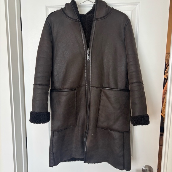Frye Jackets & Blazers - Y2K Penny Lane Brown Hooded Coat with Black Lining